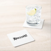 Huzzah! {Mittelalterliche Typografie} Rechteckiger Pappuntersetzer (Vor Ort)