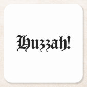 Huzzah! {Mittelalterliche Typografie} Rechteckiger Pappuntersetzer (Vorderseite)