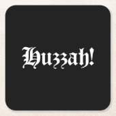 Huzzah! {Mittelalterliche Typografie} Rechteckiger Pappuntersetzer (Vorderseite)