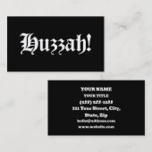 Huzzah! {Mittelalterliche Typografie} Visitenkarte (Vorne/Hinten)