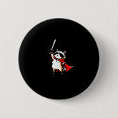 Huzzah Raccoon Knight Funny Sword Meme Quote Button (Vorderseite)
