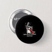 Huzzah Raccoon Knight Funny Sword Meme Quote  Button (Vorne & Hinten)