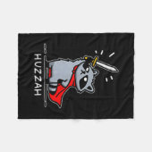 Huzzah Raccoon Knight Funny Sword Meme Quote  Fleecedecke (Vorderseite (Horizontal))