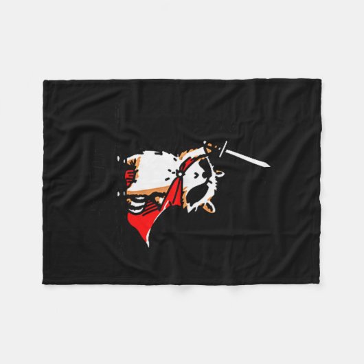 Huzzah Raccoon Knight Funny Sword Meme Quote Fleecedecke (Vorderseite (Horizontal))