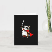 Huzzah Raccoon Knight Funny Sword Meme Quote Karte (Vorderseite)