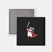 Huzzah Raccoon Knight Funny Sword Meme Quote Magnet (Vorderseite/Rückseite)