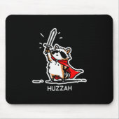 Huzzah Raccoon Knight Funny Sword Meme Quote Mousepad (Vorne)