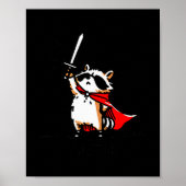 Huzzah Raccoon Knight Funny Sword Meme Quote Poster (Vorne)