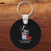 Huzzah Raccoon Knight Funny Sword Meme Quote  Schlüsselanhänger (Vorderseite)