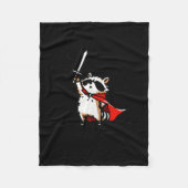 Huzzah Raccoon Knight Funny Sword Meme Zitat Fleecedecke (Vorderseite)