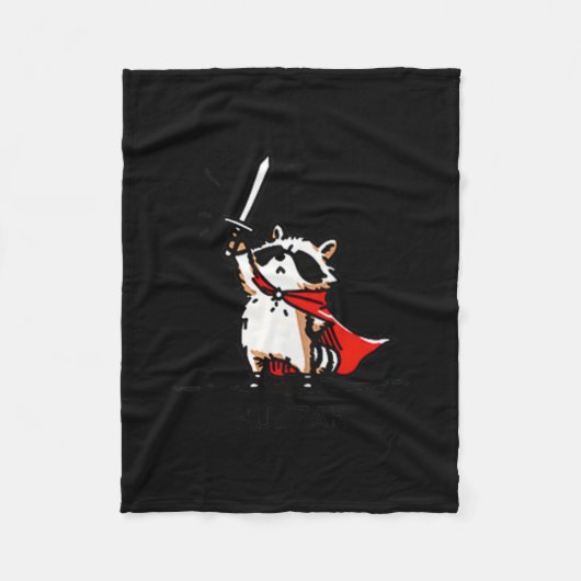 Huzzah Raccoon Knight Funny Sword Meme Zitat Fleecedecke (Vorderseite)