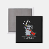 Huzzah Raccoon Knight Funny Sword Meme Zitat Magnet (Vorderseite/Rückseite)