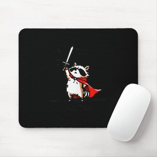 Huzzah Raccoon Knight Funny Sword Meme Zitat Mousepad (Mit Mouse)