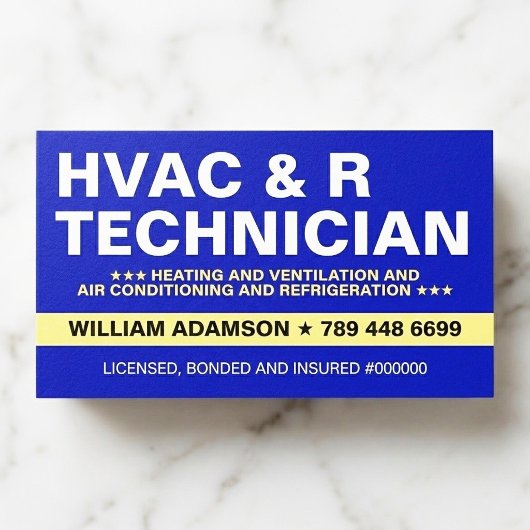 HVAC And Refrigeration Services | Technician Visitenkarte