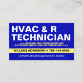 HVAC And Refrigeration Services | Technician Visitenkarte (Vorderseite)