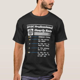 HVAC Berufliche Stundenpreisdiagramme T-Shirt