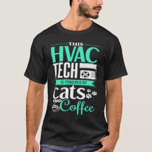 HVAC Cat Kaffee HVAC Tech HVAC Technischer Leiter T-Shirt