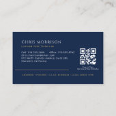 HVAC Company Navy Blue QR Code Visitenkarte (Rückseite)