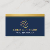HVAC Company Navy Blue QR Code Visitenkarte (Vorderseite)