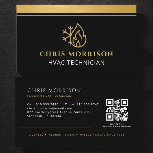 HVAC Company Technician QR Code Visitenkarte