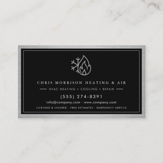 HVAC Contractor QR Code Visitenkarte (Vorderseite)