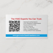 HVAC-Dienste - Heizung, Lüftung, AC Visitenkarte (Rückseite)