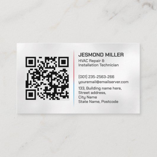 HVAC-Dienste Visitenkarte (Rückseite)