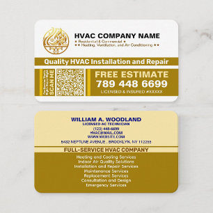 HVAC Firmenlogo, Slogans & Qr Code   Luxuriöses Go Visitenkarte