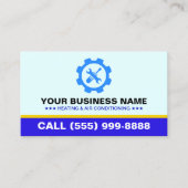 HVAC Heating Air Conditioning Biz | Modern Logo Visitenkarte (Vorderseite)