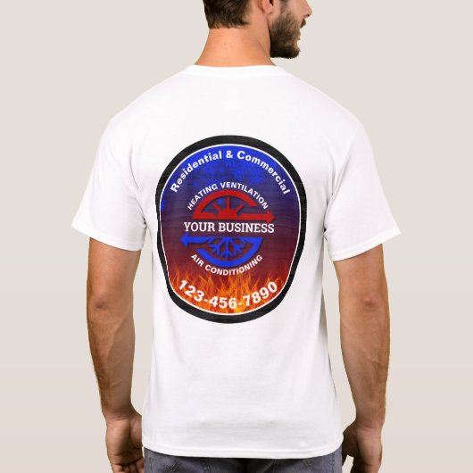 HVAC Heating and Air Light T-Shirt (Rückseite)