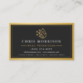 HVAC Heating Cooling Technician Gold Metallic Visitenkarte (Vorderseite)