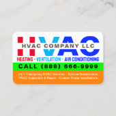 HVAC Heating, Ventilation & Air Conditioning - Pro Visitenkarte (Vorderseite)
