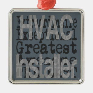 HVAC Installer Extraordinator Silbernes Ornament