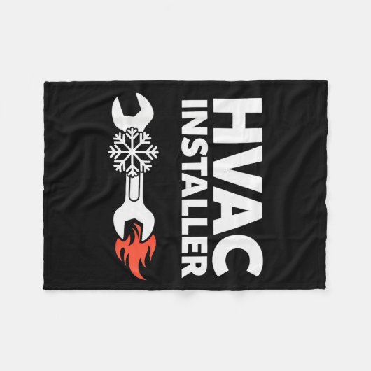 Hvac Installer Funny Hvac Tech Technician Father D Fleecedecke (Vorderseite (Horizontal))