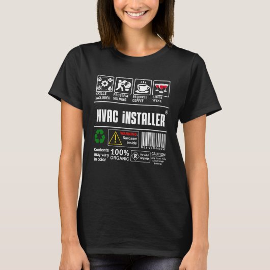 HVAC installer Packaging & Handling Label Coffee W T-Shirt (Vorderseite)
