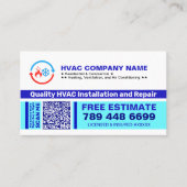 HVAC-Logo & QR-Code & Slogans | Installation & Rep Visitenkarte (Vorderseite)