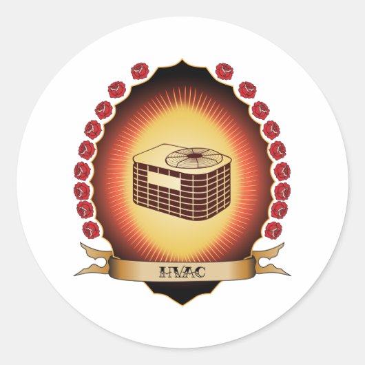 HVAC Mandorla Runder Aufkleber (Vorderseite)
