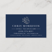 HVAC Navy Blue Silver Visitenkarte (Vorderseite)