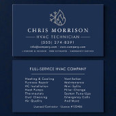 HVAC Navy Blue Silver Visitenkarte