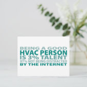 HVAC Person 3% Talent Postkarte (Stehend Vorderseite)