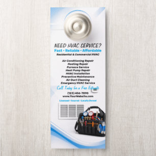 HVAC-Reparatur-Heizung-Kühlung-Service Türanhänger