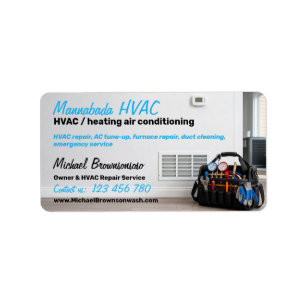 HVAC-Reparatur Heizung Kühlung Technik Adressaufkleber
