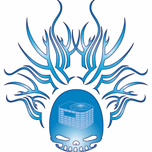 Hvac-Schädel Fotoskulptur Ornament (Vorne)