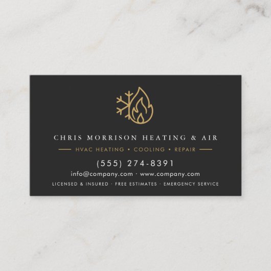 HVAC Service & Installation QR Code Visitenkarte (Vorderseite)