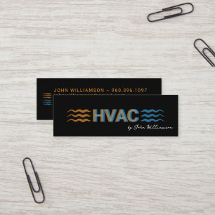 HVAC-Service-Logo Warm- und Kaltluftsymbole Mini Visitenkarte