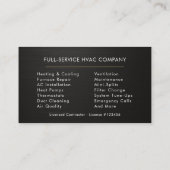 HVAC Services Company Black Gold Metallic Visitenkarte (Rückseite)