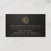 HVAC Services Company Black Gold Metallic Visitenkarte (Vorderseite)