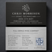 HVAC Services QR Code Black Visitenkarte