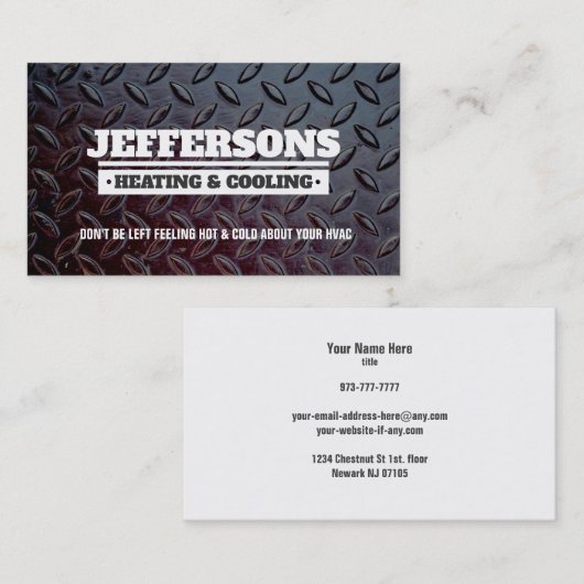 HVAC Slogans Business Cards Visitenkarte (Vorne/Hinten)