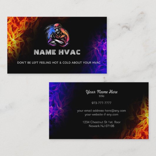 HVAC Slogans Business Cards Visitenkarte (Vorne/Hinten)